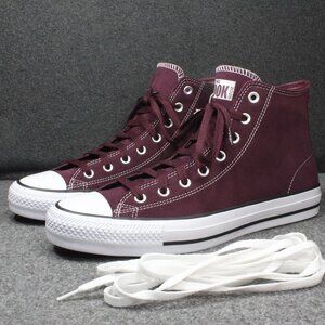 Converse CTAS Pro Hi Sneakers Canvas Deep Bordeaux Maroon Red, Mens Size 11.5